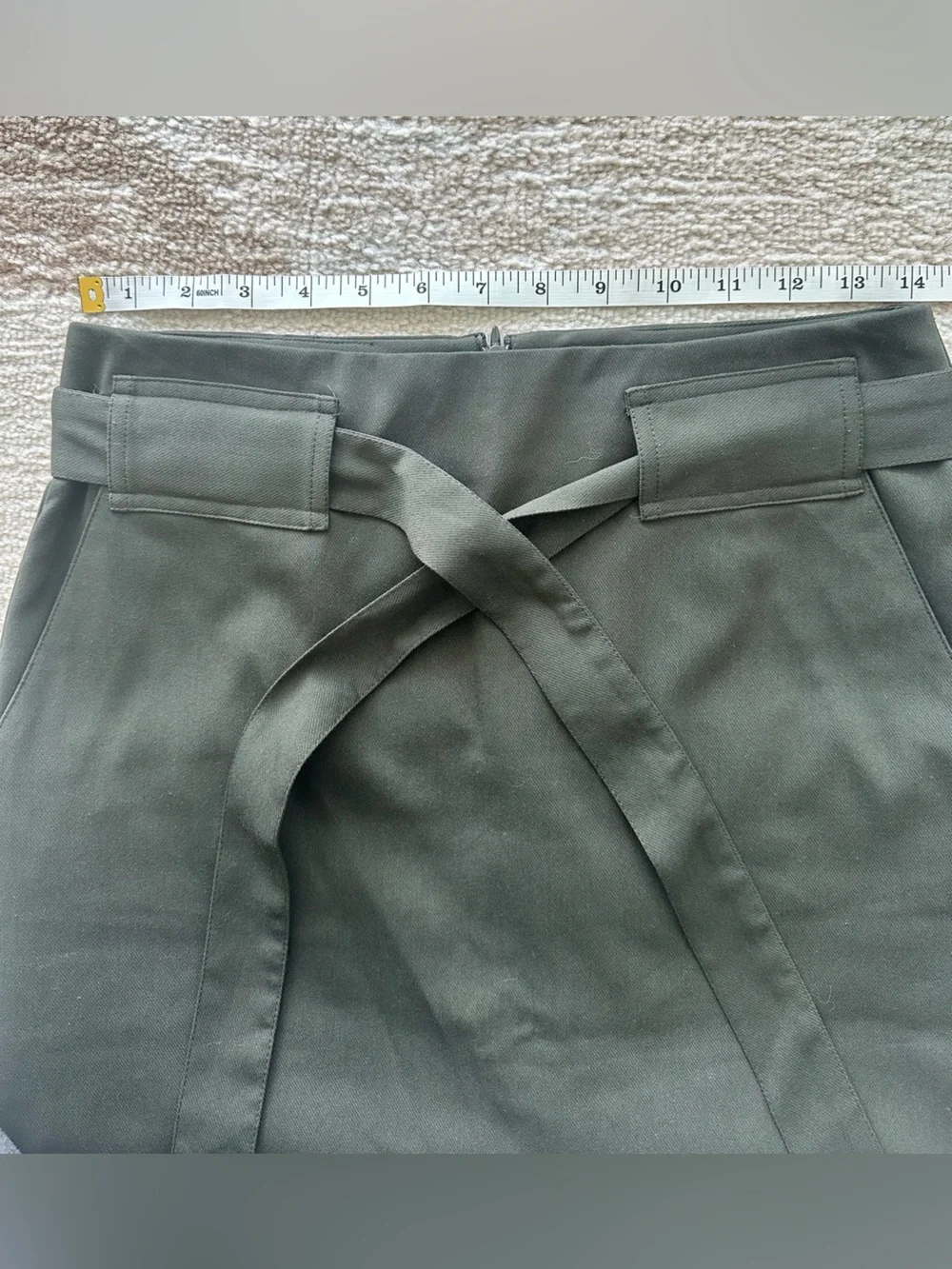 Banana Republic Forest Green Pencil Skirt with Waist Tie Size 0